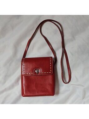 M.LONDON SMALL RED LEATHER CROSSBODY BAG